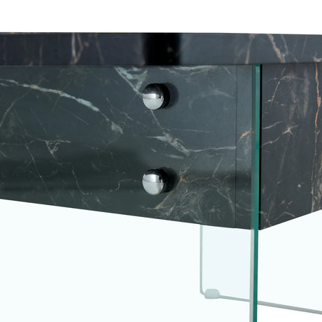 Lift-Top Coffee Table With Storage Black Marble Glass - Omega Lifestyles