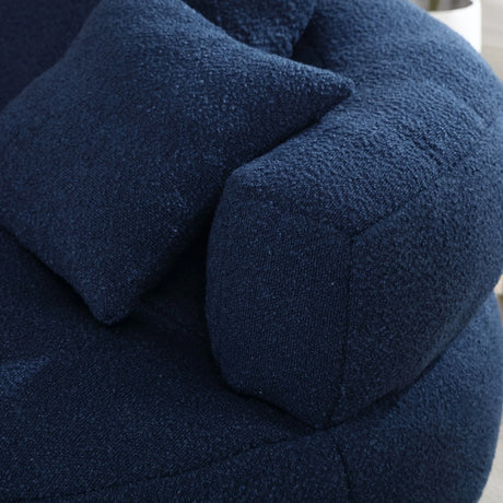 Modern Chenille Circular Sleeper Chair With Throw Pillows - Omega Lifestyles