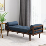 Chic Navy Blue Fabric Button-Tufted Chaise Lounge - Omega Lifestyles