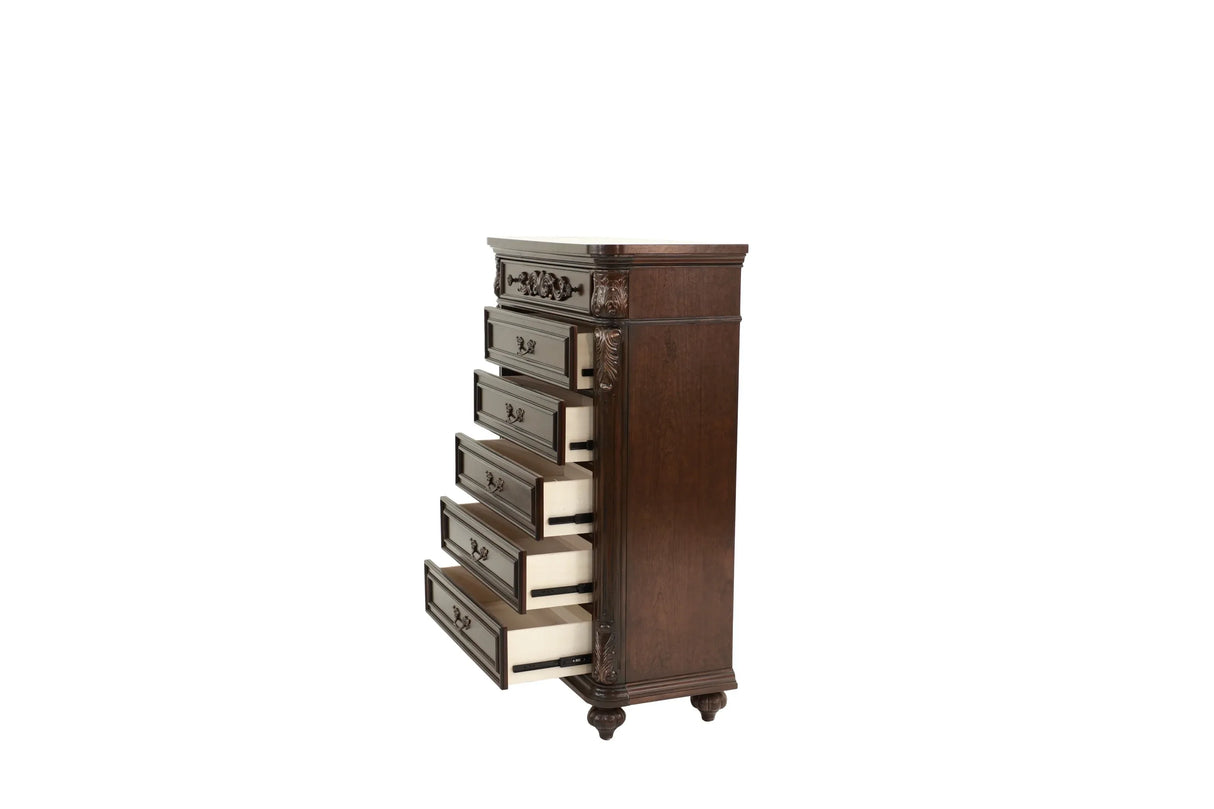 Traditional Antique Cherry Walnut Chest Of Drawers Furniture - Omega Lifestyles