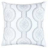 Holiday White Velvet Embroidered Decorative Throw Pillow 20x20
