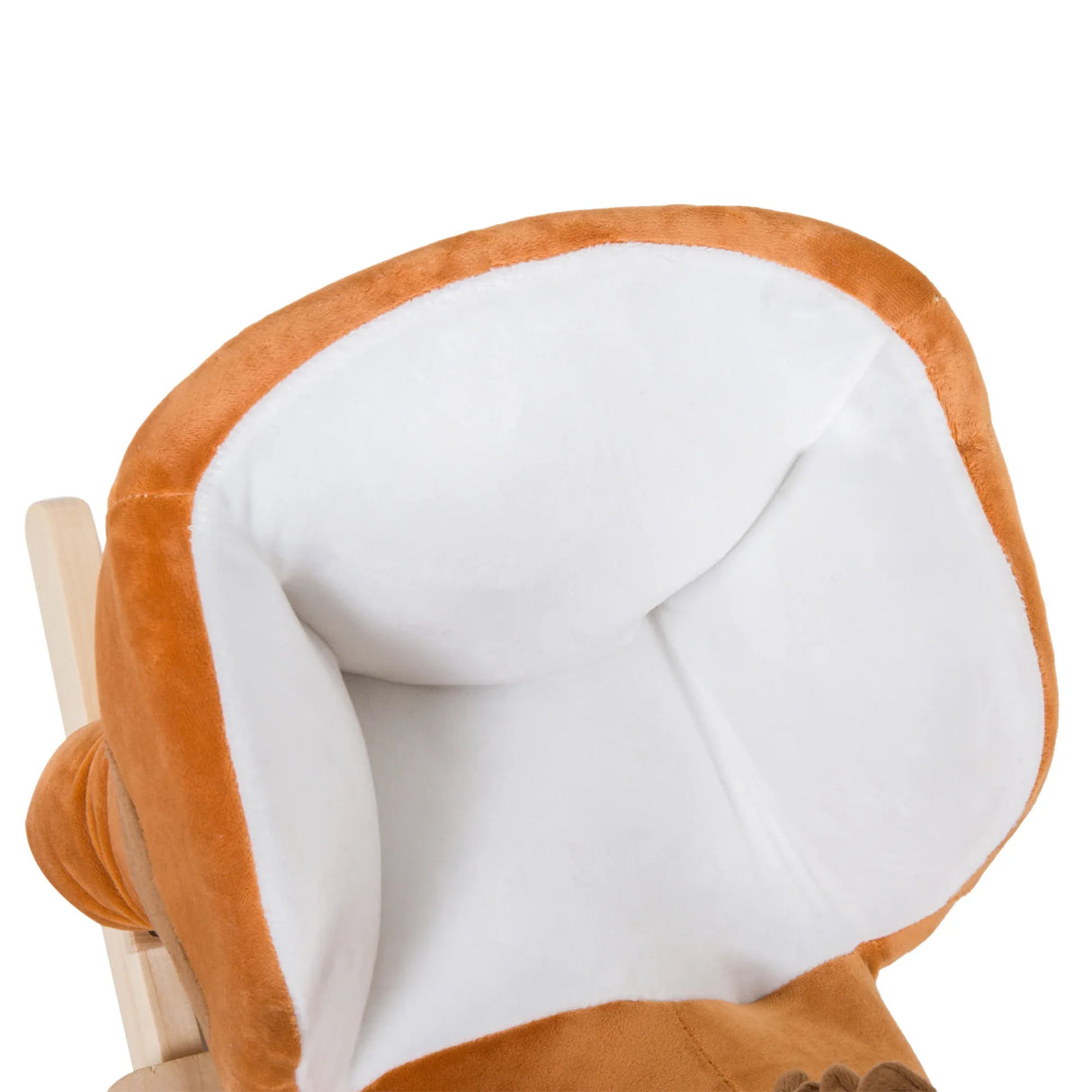 Plush Brown Soft Kids Ride-On Wooden Rocking Horse - Omega Lifestyles