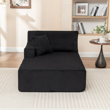 Corduroy Foam Right Armrest Chaise Lounge Chair - Omega Lifestyles