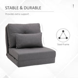 Adjustable 2-in-1 Linen Floor Sofa With Backrest - Omega Lifestyles