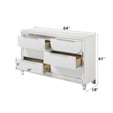 Modern Pearl White Synthetic Wood Dresser With Ample Storage - Omega Lifestyles