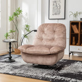Modern Soft Velvet Swivel Gliding Recliner Chair With Phone Holder - Omega Lifestyles