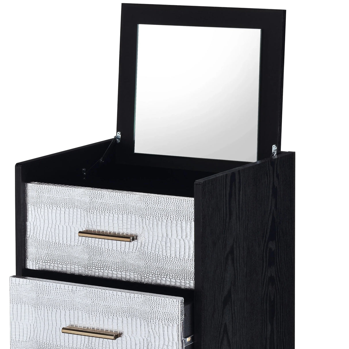 Metal Mirror Jewelry Armoire With Storage Drawers - Omega Lifestyles