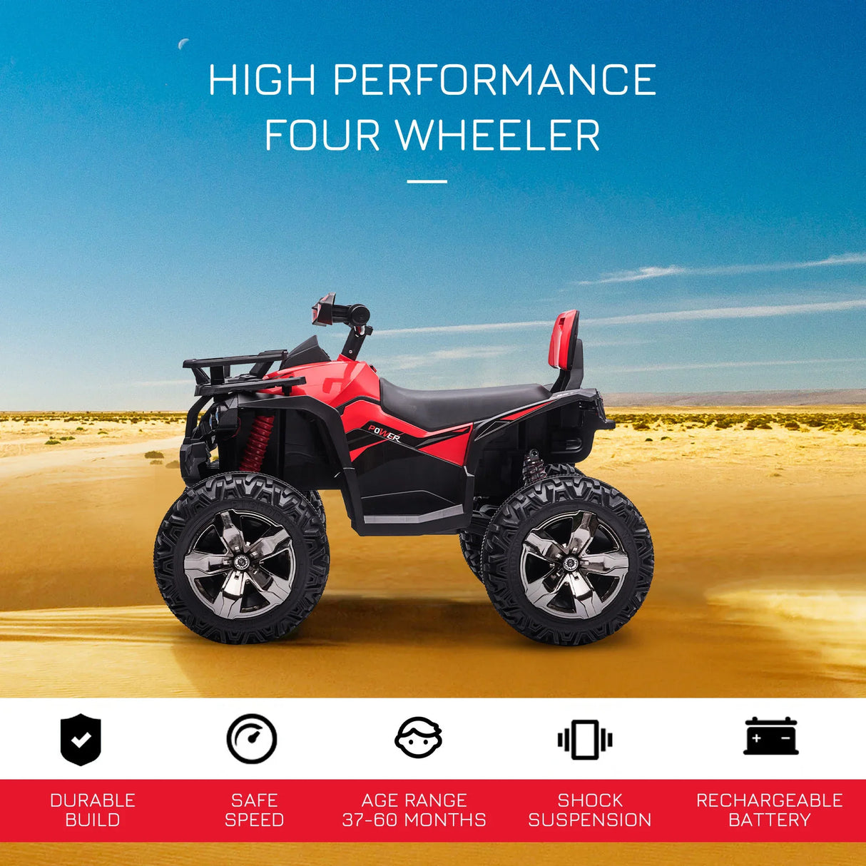 Rechargeable Kids ATV Ride-On Four-Wheeler With Music - Omega Lifestyles