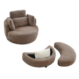 Oversized Modern Swivel Fabric Lounge Chair With Ottoman - Omega Lifestyles