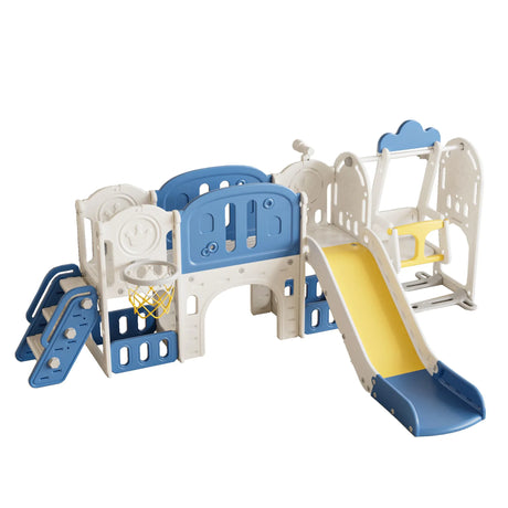 Toddler Slide Kids Playground With Swing Basketball Hoop - Omega Lifestyles
