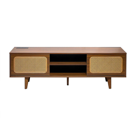 Mid Century Modern Rattan TV Stand Console - Sleep Galleria