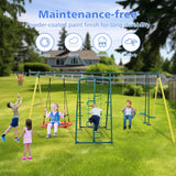 6-in-1 Steel Frame Kids Backyard Swing Set - Omega Lifestyles