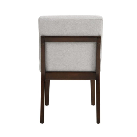 Set of 2 Gray Linen Padded Side Chairs - Omega Lifestyles