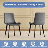 Modern PU Leather Ergonomic Dining Chairs Set of 4 - Omega Lifestyles