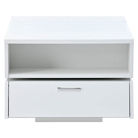 Modernist 2-Tier White Glass Top Coffee Table - Sleep Galleria