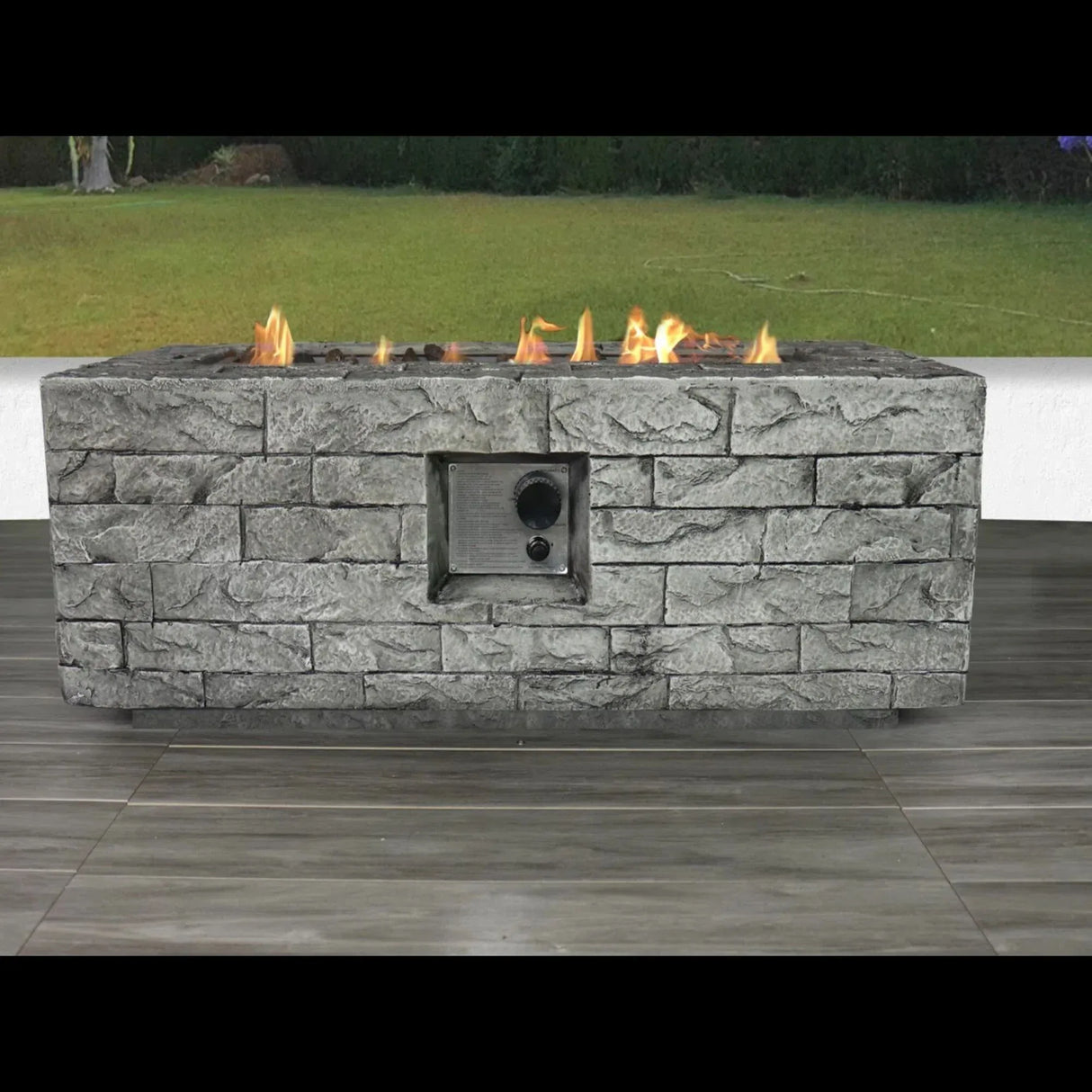 Modern Fiber Reinforced Concrete Propane Fire Pit Table - Omega Lifestyles