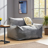 Velvet Foam Filled Cozy Bean Bag Chair With Armrests - Omega Lifestyles