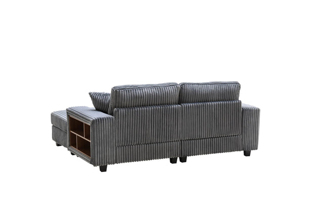 Convertible Corduroy Fabric Sleeper Sofa With Storage - Omega Lifestyles