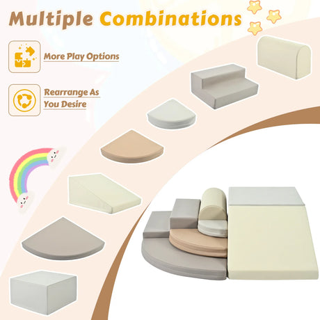 7-Piece Soft Foam Climbing Blocks Toddler Playset - Omega Lifestyles