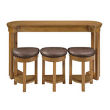 4-Piece Solid Wood Bar Table Set With Padded Stools - Omega Lifestyles