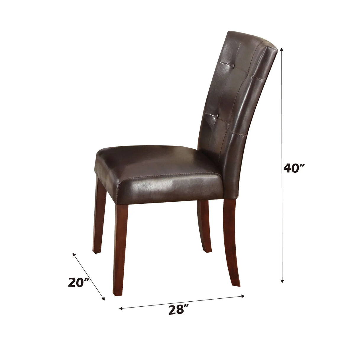 Set of 2 Espresso Synthetic Leather Walnut Side Chairs - Omega Lifestyles