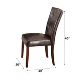 Set of 2 Espresso Synthetic Leather Walnut Side Chairs - Omega Lifestyles