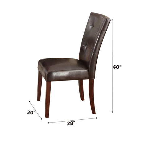 Set of 2 Espresso Synthetic Leather Walnut Side Chairs - Omega Lifestyles