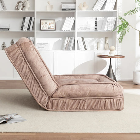 Adjustable Velvet Upholstered Massage Floor Sofa With Pillow - Omega Lifestyles