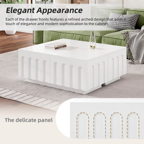 Elegant White MDF TV Stand And Coffee Table Set - Sleep Galleria