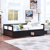 Twin Extendable Solid Wood Daybed With Trundle And Storage Drawers - Omega Lifestyles