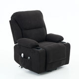 Medium-Firm Corduroy Remote-Controlled Heating Massage Recliner - Omega Lifestyles