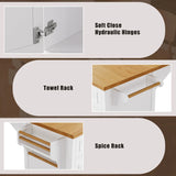 Classic Vintage Embossed White Kitchen Island On Wheels - Omega Lifestyles