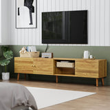 70-Inch Modern Mid Century Oak TV Stand - Omega Lifestyles