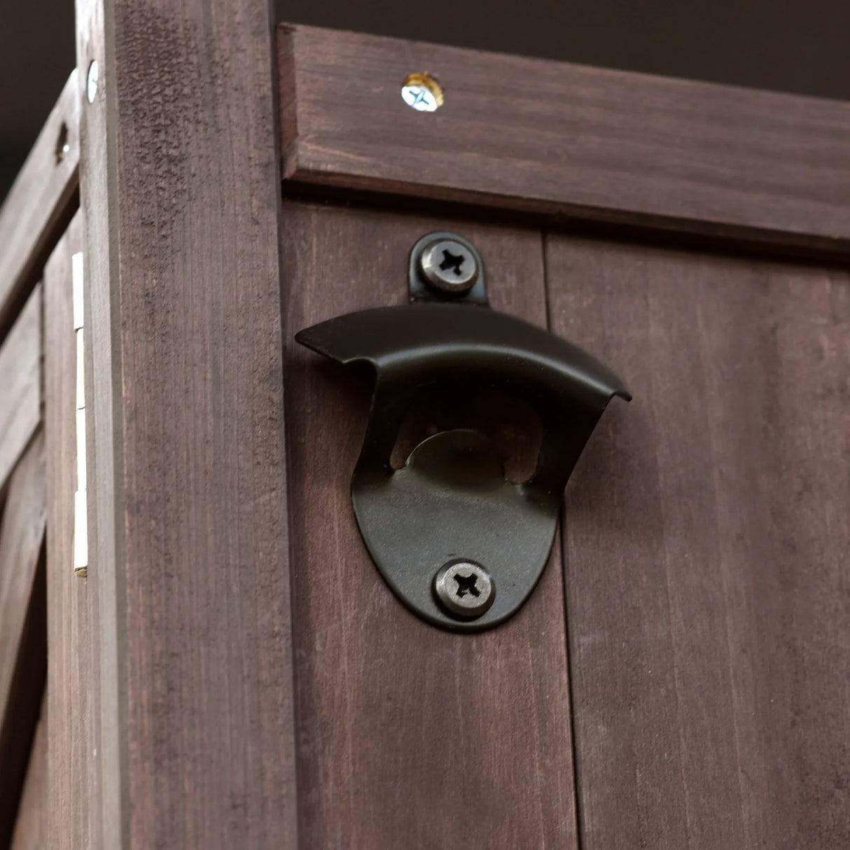 Farmhouse Solid Fir Wood Outdoor Bar Cart With Stainless Steel Top - Omega Lifestyles