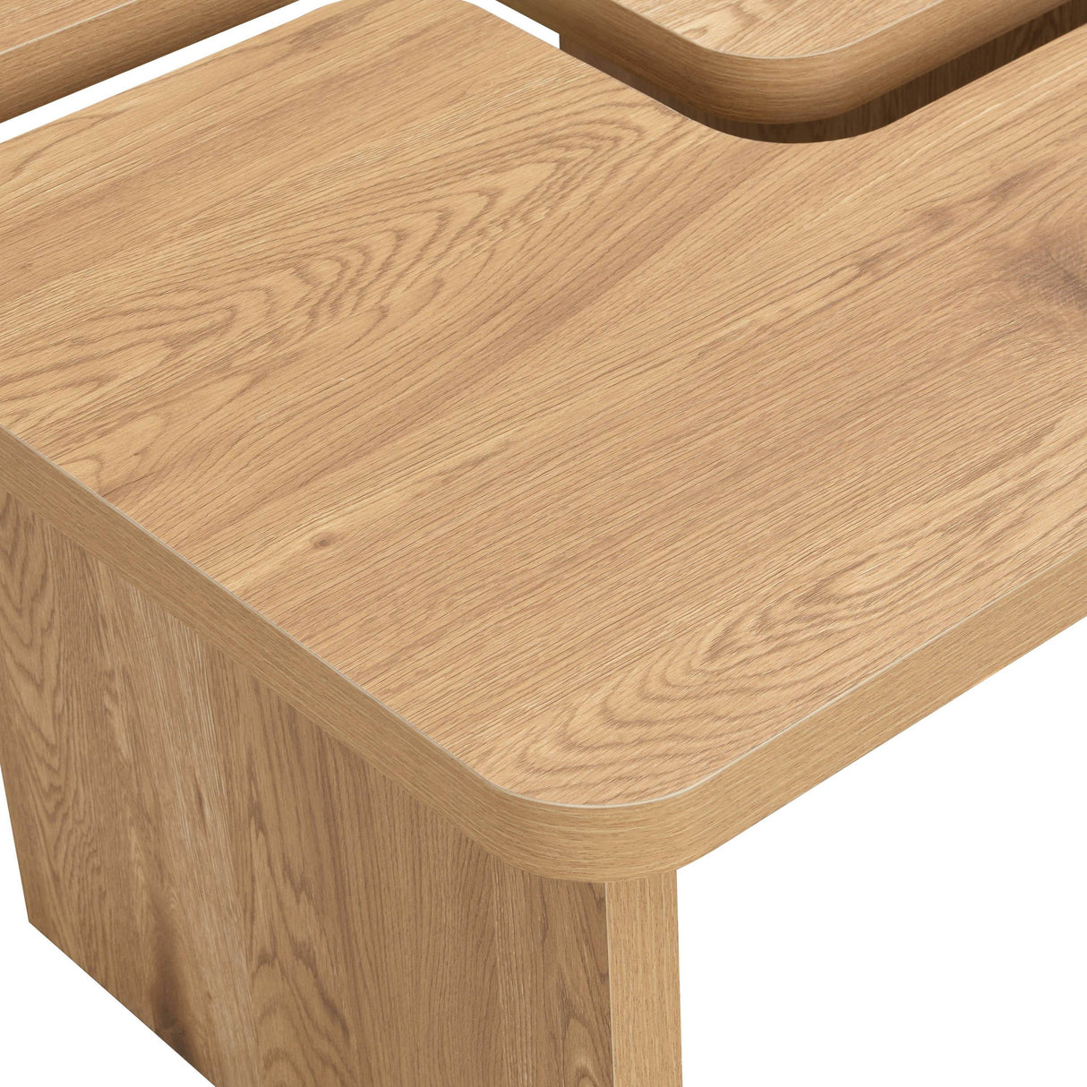 L-Shaped Oak MDF Detachable Farmhouse Coffee Table - Sleep Galleria