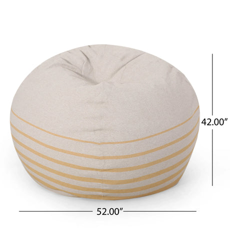Large Rounded Foam-Filled Fabric Bean Bag Chair - Omega Lifestyles
