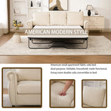 Medium-Firm Linen Sleeper Sofa Bed With Pull-Out Mattress - Omega Lifestyles