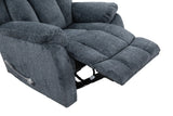 Manual Upholstered Slate Chenille Swivel Recliner - Omega Lifestyles