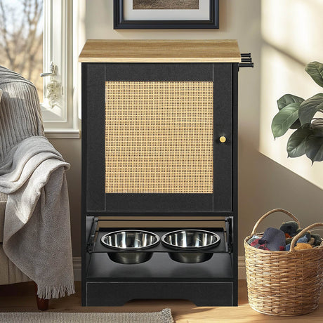 Elevated Pet Feeding Station With Storage Drawers - Sleep Galleria