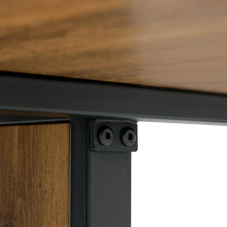 Wood-Textured MDF Dining Table Set With 4 Fabric Chairs - Omega Lifestyles