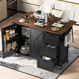 Farmhouse Kitchen Island Cart With Power Outlet - Omega Lifestyles