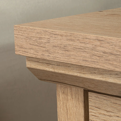 Brown Engineered Wood Farmhouse Modern Night Stand With Drawer - Omega Lifestyles