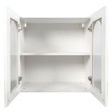 Arched Glass Door Floating Wall Cabinet With Shelves - Omega Lifestyles