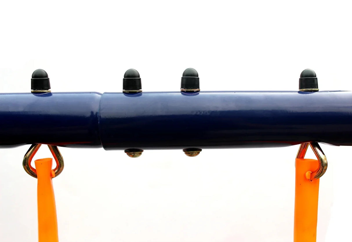 Children’s Two-Station Blue Polyethylene Swing Set - Omega Lifestyles