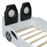 Twin Race Car-Shaped Wood Platform Bed With LED - Omega Lifestyles