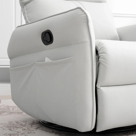 PU Reclining Rocking Chair With 360° Swivel And Footrest - Omega Lifestyles