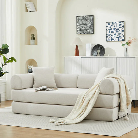 Corduroy Folding Sofa Bed With Foam Spring Mattress - Omega Lifestyles