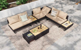 Diamond Weave Outdoor Sectional Furniture Set With Cushions - Omega Lifestyles