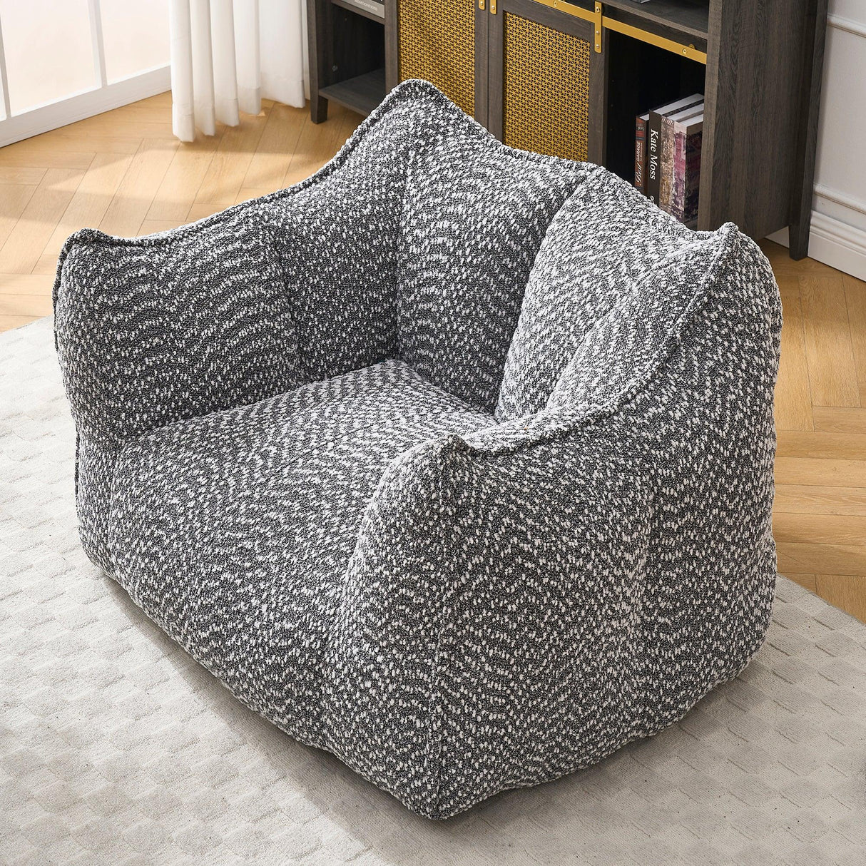 Chenille Bean Bag Chair With Resilient Foam - Omega Lifestyles