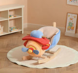 Kids Plush Wooden Ride-On Rocking Plane Chair Toy - Omega Lifestyles